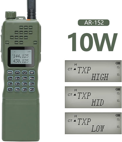 Ham Radio Baofeng AR-152 10W Long Range Two Way Radio Portable Rechargeable Military Grade Ham Radio Handheld Baofeng Walkie Talkie with Programming Cable