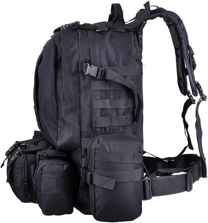 55L 600D Oxford Military Tactical Army Rucksacks Molle Backpack Camping Outdoor Hiking Trekking Traveling Bag Black