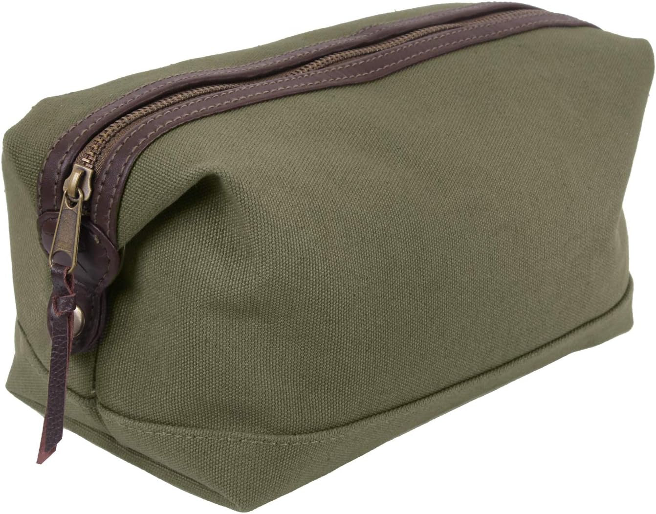 Canvas & Leather Travel Kit (Olive Drab)