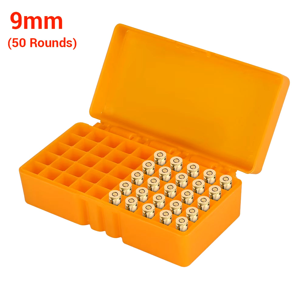 50/100 Rounds Tactical Ammo Box Bullet Shell Holder Box Rifle Cartridge Storage Case Ammo Can for 9Mm .223 5.56X39 .38Super