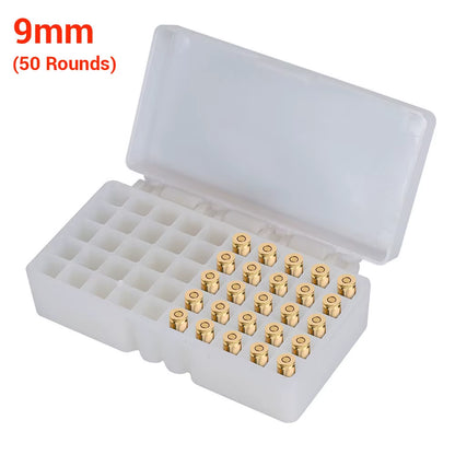 50/100 Rounds Tactical Ammo Box Bullet Shell Holder Box Rifle Cartridge Storage Case Ammo Can for 9Mm .223 5.56X39 .38Super