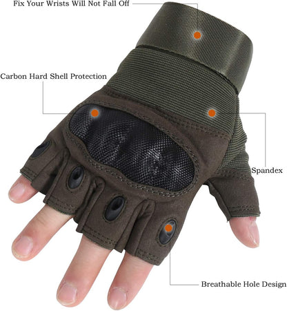 Tactical Army Military Gloves Rubber Hard Knuckle Outdoor Full Finger Touch Screen Gloves for Men Fit for Cycling Motorcycle Hunting Shooting Hiking Camping Airsoft Paintball