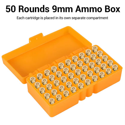 50/100 Rounds Tactical Ammo Box Bullet Shell Holder Box Rifle Cartridge Storage Case Ammo Can for 9Mm .223 5.56X39 .38Super