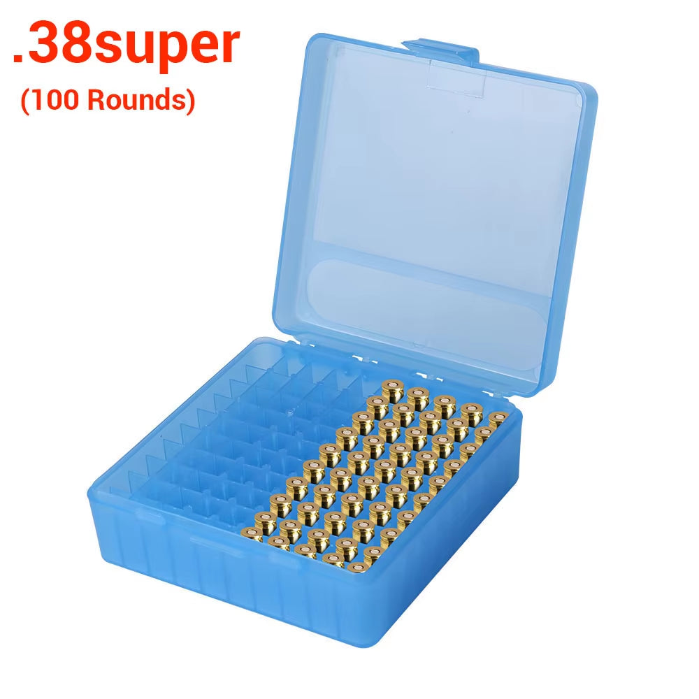 50/100 Rounds Tactical Ammo Box Bullet Shell Holder Box Rifle Cartridge Storage Case Ammo Can for 9Mm .223 5.56X39 .38Super