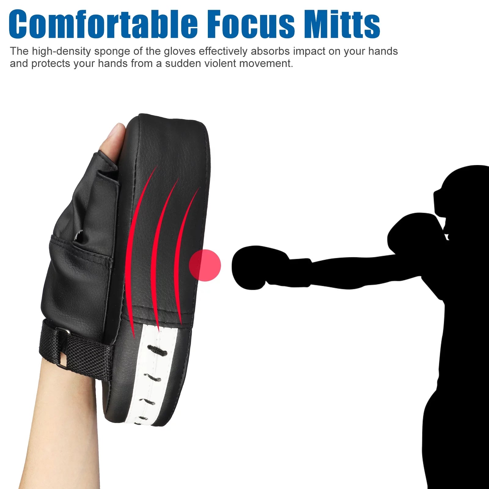 2Pcs Boxing Mitts,  MMA Punching Boxing Training Hand Pads PU Leather Punching Kicking Palm Pads Training Boxing Target Pad, Ideal for Karate, Muay Thai Kick, Sparring